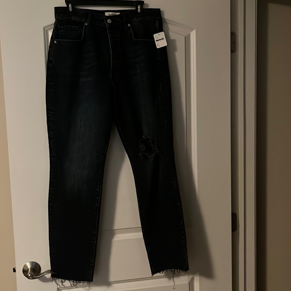 NWT Free People Distressed Blue Dark Wash Jeans